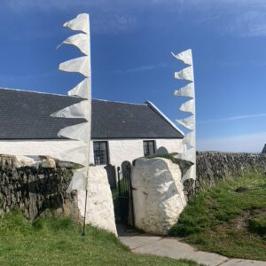 Wedding Welsh Church 2 flags side view