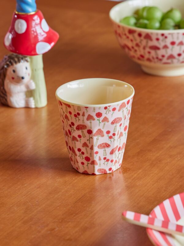 Melamine Medium Cup Pink Happy Forest Print by Rice DK - Image 2